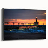 Black and white landscape art of Indiana scenery on framed canvas, suitable for bedroom decor.