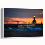 Vintage poster art of Indiana scenery on framed canvas, featuring a colorful palette, ideal for extra large living room wall.