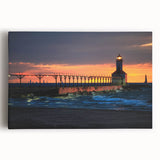 Black and white stretched canvas featuring a panoramic Indiana landscape, ideal for kitchen wall art.