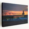 Indiana landscape on large stretched canvas with earth tones, ideal for kitchen wall art.