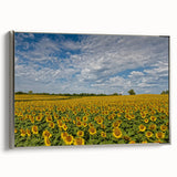 Landscape art painting of Kansas scenery on a framed canvas, featuring colorful art with black and vintage poster tones.
