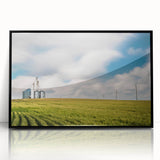 Large abstract wall art depicting the Kentucky scenery in muted earth tones on a framed acrylic.