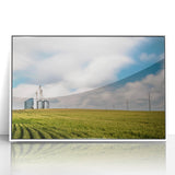 Acrylic print of a Kentucky landscape in art deco style with soft pastel colors, ideal for modern nursery decor.