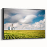Black and white framed canvas of a Kentucky landscape, ideal for bedroom wall art with a vintage poster style.