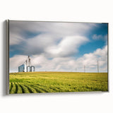 Framed canvas featuring a vintage-style Kentucky landscape with colorful foliage against a black background.