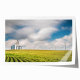 Rolled print of Kentucky scenery featuring muted green and blue tones, ideal for art wall dining room.