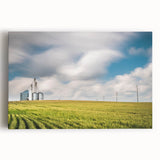 Black and white photograph of a Kentucky landscape on stretched canvas, suitable for kitchen wall art.