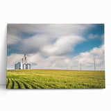 Black and white stretched canvas of a Kentucky landscape, ideal for kitchen wall art or bedroom decor.