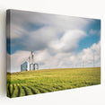 Large canvas print of a Kentucky landscape, featuring green fields under a blue sky, ideal for kitchen wall art.