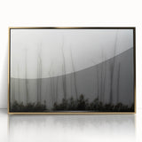 Mid-century modernist Louisiana scenery in gold tones on a framed acrylic, ideal for modern art wall decor.