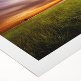 Art deco poster of a Maine coastline in muted blue and gray tones, rolled canvas, suitable for dining room wall art.