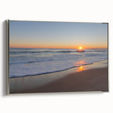 Vintage poster art of Massachusetts Cape scenery in colorful hues on extra large framed canvas, ideal for living room decor.