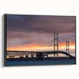 Black and white landscape art painting of Michigan's Upper Peninsula on a framed canvas, suitable for bedroom decor.