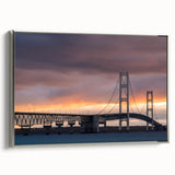 Framed canvas of a vintage-style landscape painting depicting Michigan's Upper Peninsula.