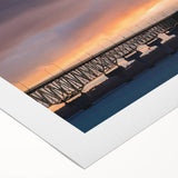 Art deco poster featuring a serene Michigan Upper Peninsula landscape on rolled canvas, ideal for dining room wall art.