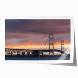 Scenic Upper Peninsula, Michigan landscape on a rolled canvas with vibrant green and blue tones.