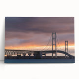 Black and white photograph of the Upper Peninsula, Michigan, on large stretched canvas.
