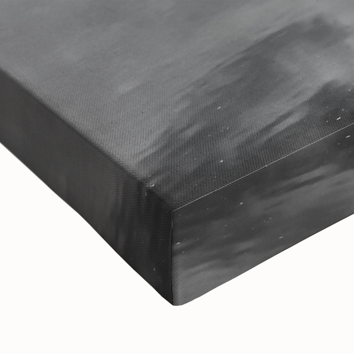 Black and white landscape art painting of Minneapolis skyline on large stretched canvas, suitable for bedroom wall art.