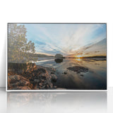 Art Deco poster featuring Minnesota scenery in pastel shades on a white framed acrylic, ideal for nursery wall art.