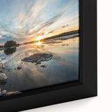 Black wall art depicting a textured Minnesota landscape on a large framed canvas, with vibrant colors.