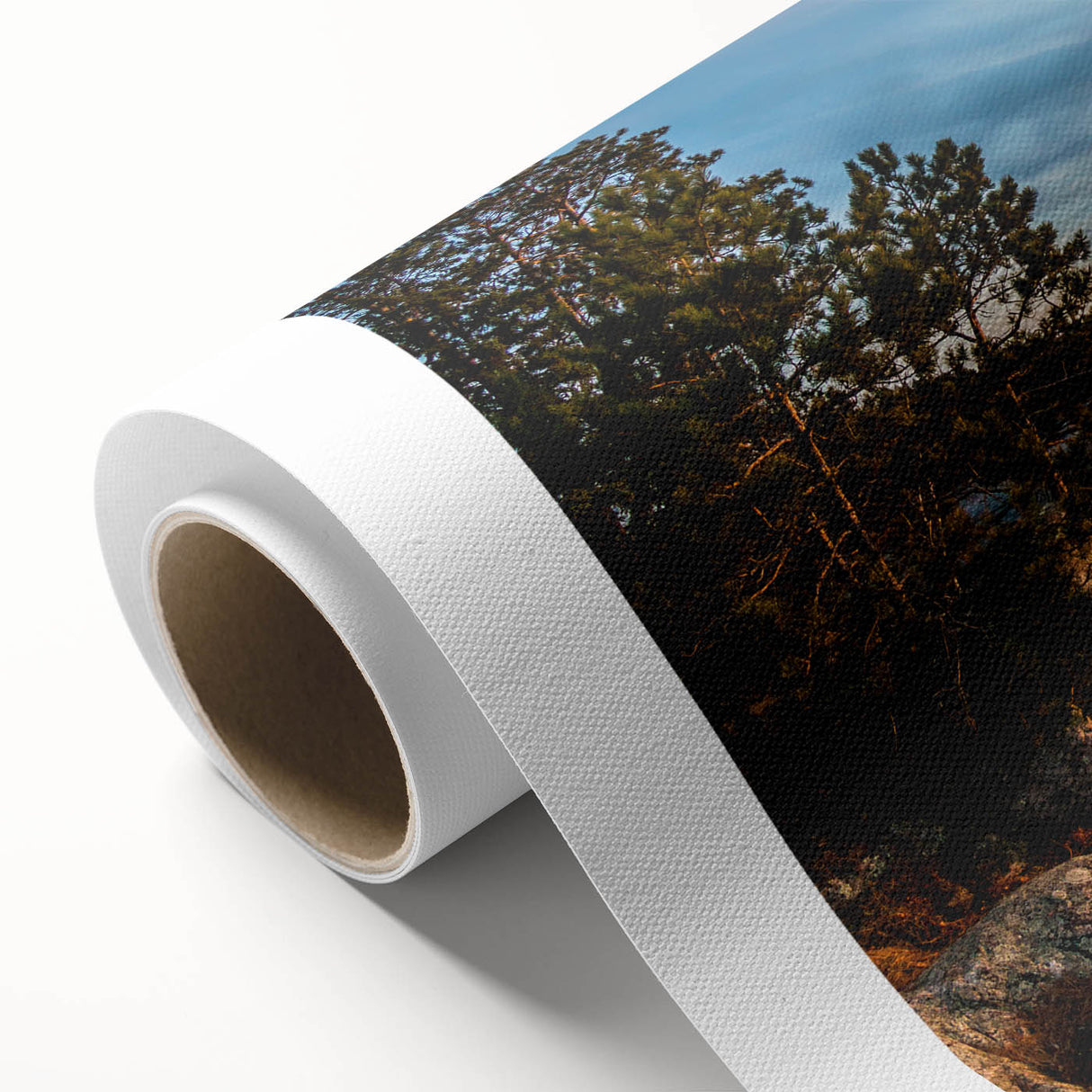 Art deco poster of Minnesota scenery in soft pastel colors on rolled canvas, ideal for nursery wall art.