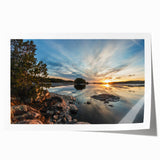 Extra large rolled print of a serene Minnesota landscape with soft floral elements in pastel shades.