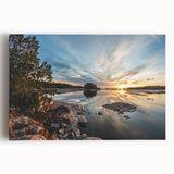 Black and white stretched canvas of Minnesota scenery, ideal for kitchen wall art.