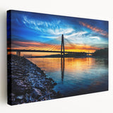 Kansas City skyline in muted gray tones on a large stretched canvas, ideal for kitchen wall art.