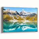 Framed canvas of a vintage-style Montana landscape in black and gray tones, ideal for bedroom decor.