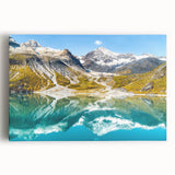Black and white photograph of Montana's Glacier National Park on stretched canvas, ideal for kitchen wall art.
