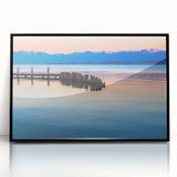 Large abstract wall art featuring a Montana landscape in muted earth tones on a framed acrylic.