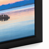 Close-up of a textured, black wall art depicting a Montana scenery on extra large framed canvas, ideal for living room decor.