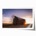 Extra large rolled print depicting a serene Nebraska landscape with soft floral elements in muted earth tones.