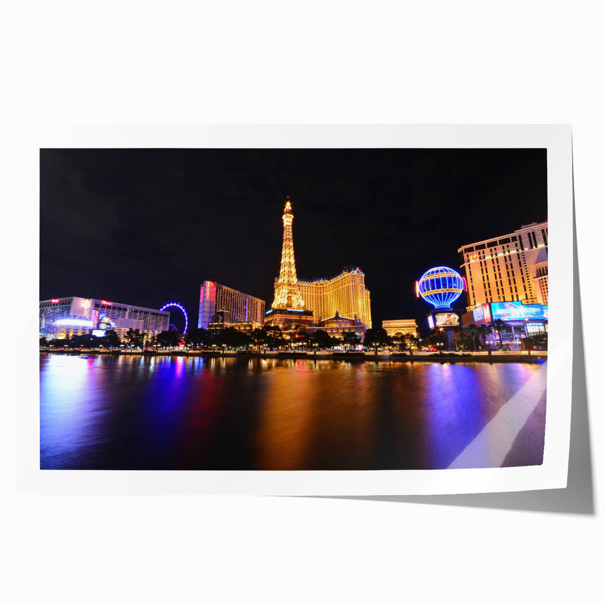 Extra large rolled print of Las Vegas scenery in muted earth tones, suitable for dining room or bathroom wall art.