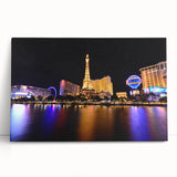 Black and white canvas print of the Las Vegas skyline, suited for kitchen wall art or bedroom ambiance.