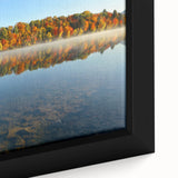 Extra large framed canvas featuring a textured depiction of a New Hampshire scenery in black and colorful art.