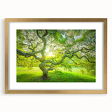 Extra large abstract art print of New Jersey scenery in gold frame, featuring textured brush strokes in earth tones.