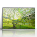 Art deco style depiction of New Jersey scenery in muted earth tones on a framed acrylic, ideal for nursery wall art.