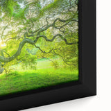 Black wall art depicting a textured New Jersey scenery in vibrant colors on a framed canvas.