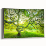 Framed canvas of a New Jersey landscape painting in muted earth tones, ideal for adding a vintage touch to a living space.