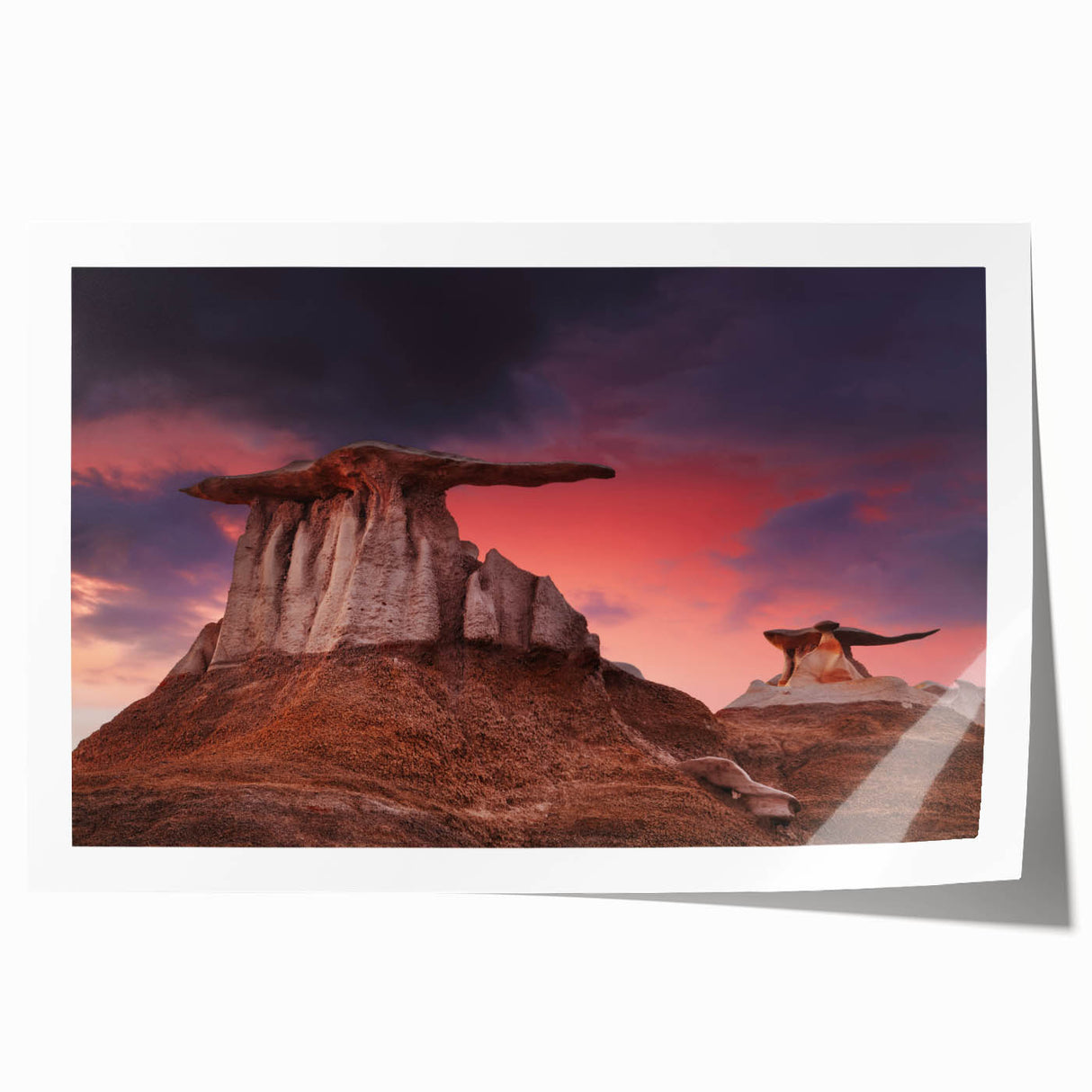 Extra large rolled print of New Mexico scenery featuring muted earth tones, ideal for art wall dining room.