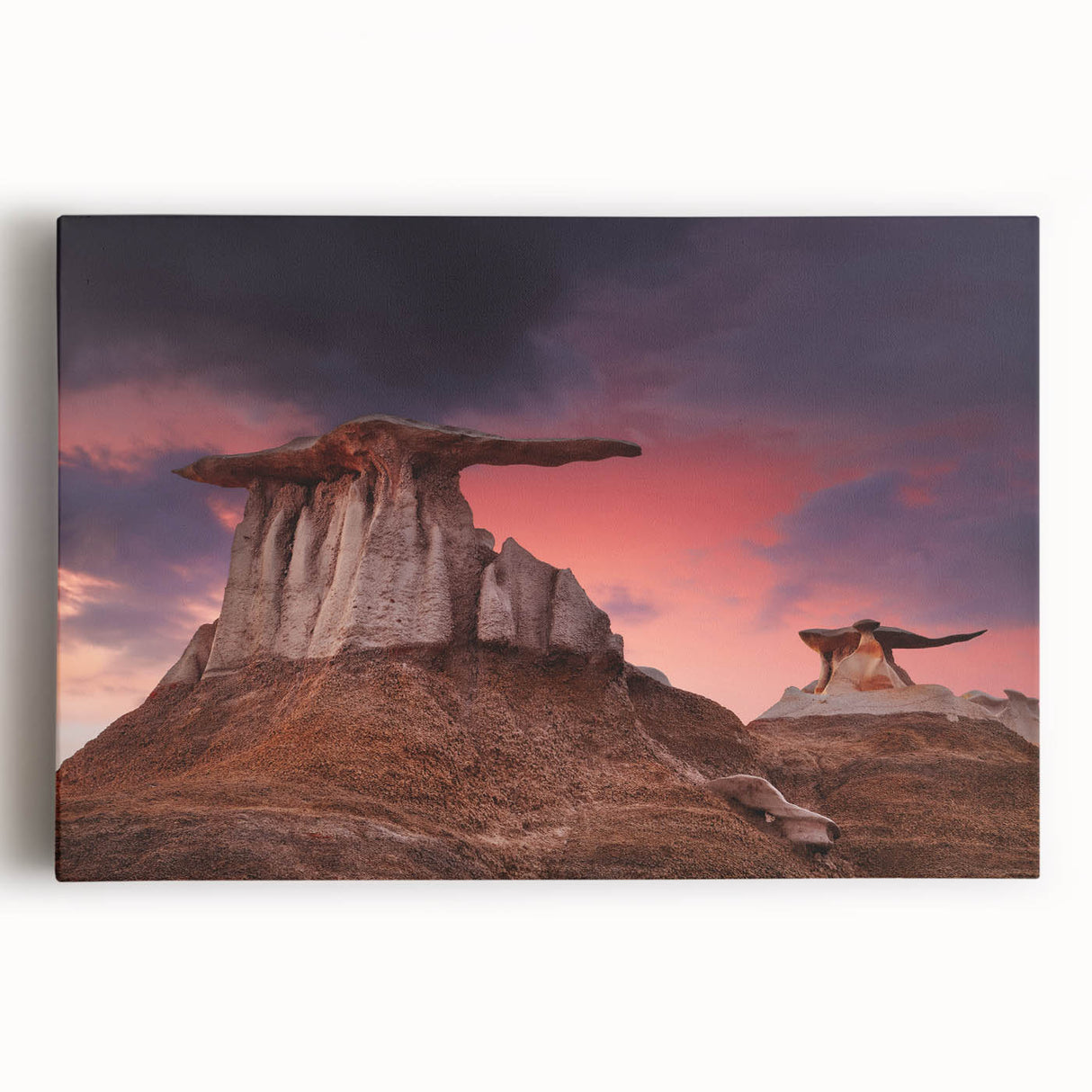Black and white large art print of New Mexico scenery on stretched canvas, suitable for kitchen wall art.