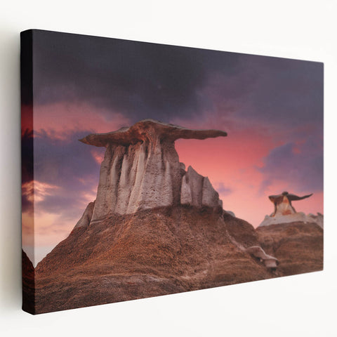 Large canvas print of New Mexico scenery in earth tones, ideal for kitchen wall art.