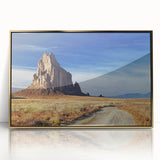 Mid-century modernist art of White Sands in New Mexico with muted earth tones on a framed acrylic print.