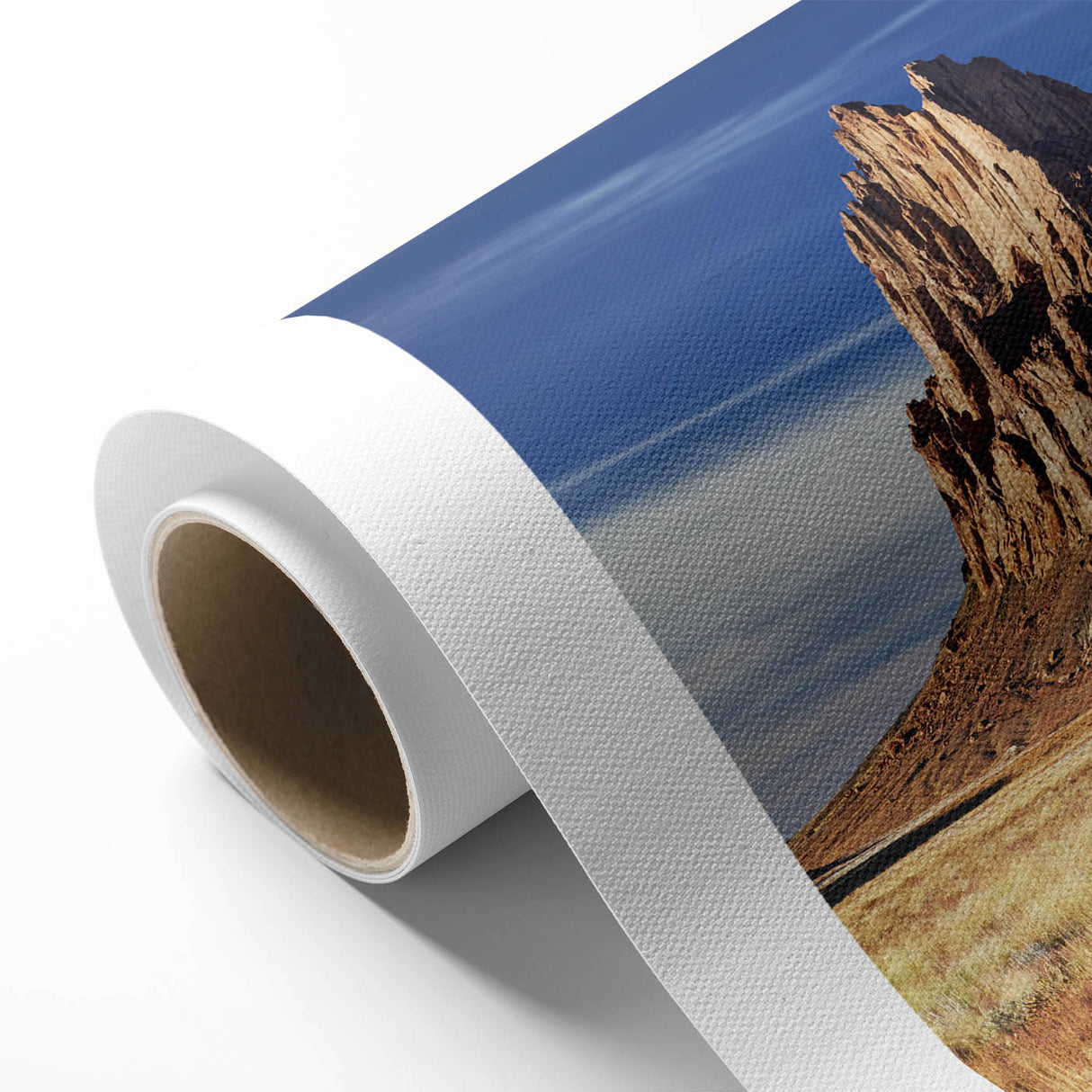 Art deco poster of White Sands, New Mexico in pastel shades on rolled canvas, ideal for nursery wall art.