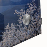 Large abstract wall art depicting the Blue Ridge scenery in muted earth tones on acrylic glass.