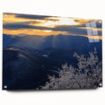 Acrylic print of Blue Ridge scenery in North Carolina with vibrant green and blue tones, ideal for dining room decor.
