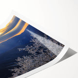 Extra large wall art featuring line art flowers in subtle hues on a rolled canvas, suitable for large living room decor.