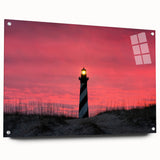 Large abstract wall art of Cape Hatteras, USA, with vibrant blue and green tones on acrylic glass.