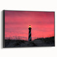 Black and white framed canvas of Cape Hatteras landscape, ideal for bedroom wall art.